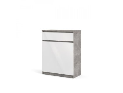 Komoda Simplicity 234 beton/bílý lesk