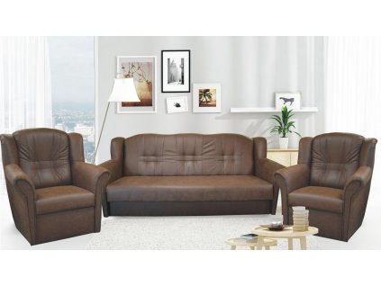 Sedací souprava Agata 3f+1+1 tmavě hnědá