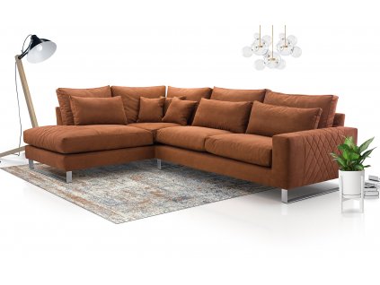 Sedací souprava Corny L hnědá