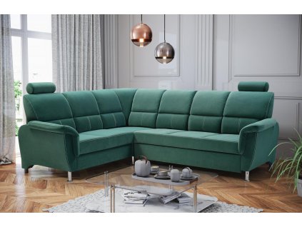 Sedací souprava  L Nadia Velva 08 - zeleno/šedá