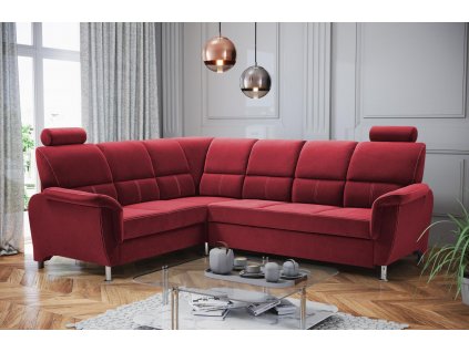 Sedací souprava  L Nadia Velva 10 - vínová