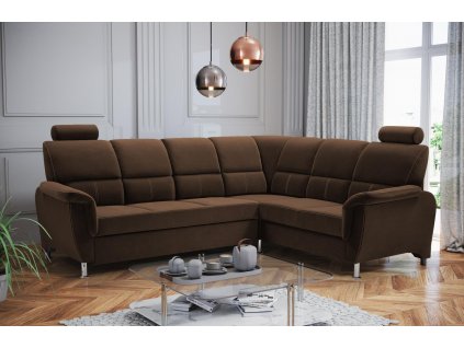 Sedací souprava  P Nadia Velva 4 - hnědá