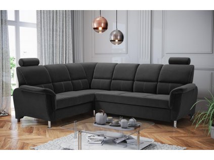 Sedací souprava  L Nadia Black - černá