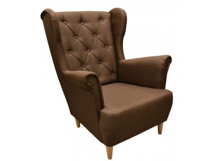 Relaxační křeslo ušák Selene- hnědé