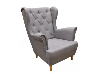 Relaxační křeslo ušák Selene světle šedá