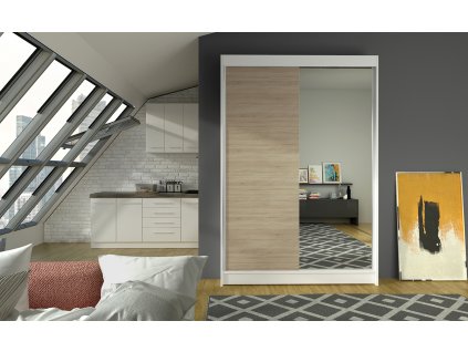 Skříň Linora I 120 bílá/sonoma