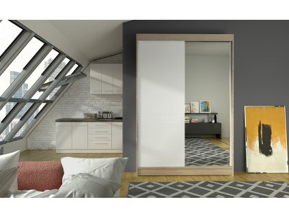 Skříň Linora I 120 sonoma/bílá