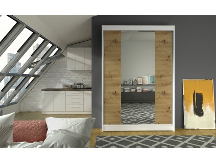 Skříň Linora II 120 bílá/artisan