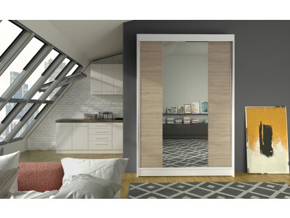 Skříň Linora II 120 bílá/sonoma