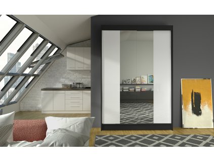 Skříň Linora II 120 černá/bílá