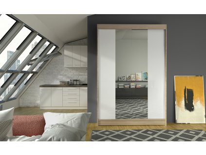 Skříň Linora II 120 sonoma/bílá