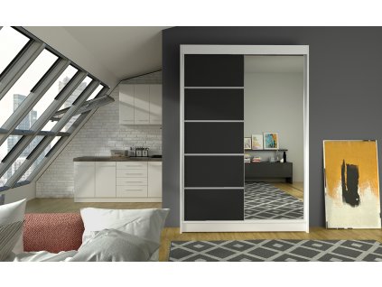 Skříň Linora III 120 bílá/černá