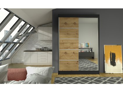 Skříň Linora III 120 černá/artisan