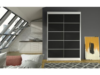 Skříň Linora IV 120 bílá/černá