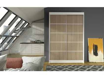 Skříň Linora IV 120 bílá/sonoma