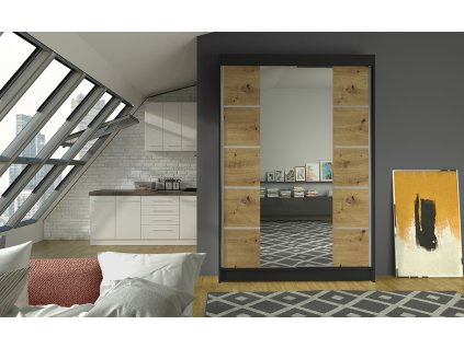 Skříň Linora V 120 černá/artisan