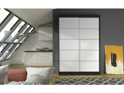 Skříň Linora IV 120 černá/bílá