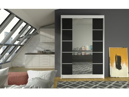 Skříň Linora V 120 bílá/černá