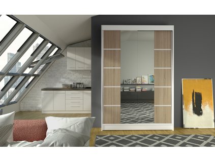 Skříň Linora V 120 bílá/sonoma