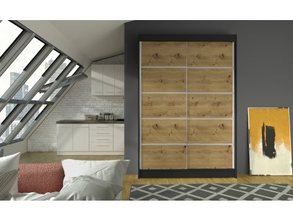 Skříň Linora IV 120 černá/artisan