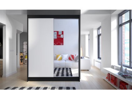 Skříň Camila I 150 černá/bílá