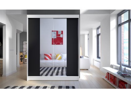 Skříň Camila II 150 bílá/černá