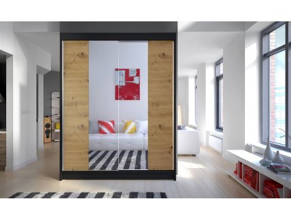 Skříň Camila II 150 černá/artisan