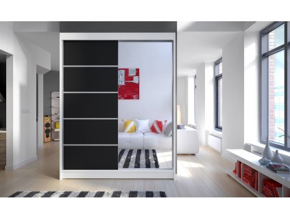 Skříň Camila III 150 bílá/černá