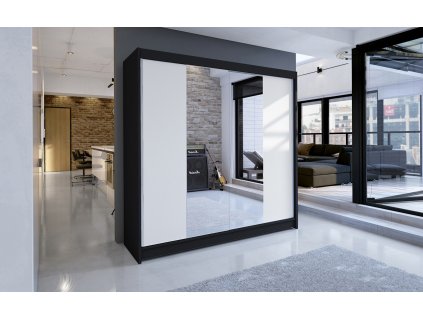 Skříň Taisa II 180 černá/bílá