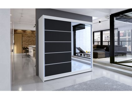 Skříň Taisa III 180 bílá/černá