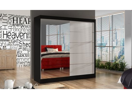 Skříň Baja III 200 černá/bílá