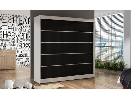 Skříň Baja IV 200 bílá/černá