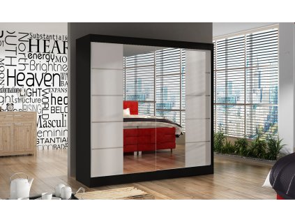 Skříň Baja V 200 černá/bílá