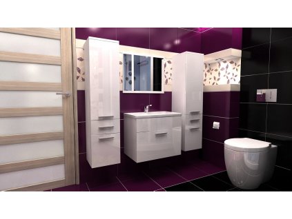 Koupelnová sestava Lora B bílá/bílý lesk