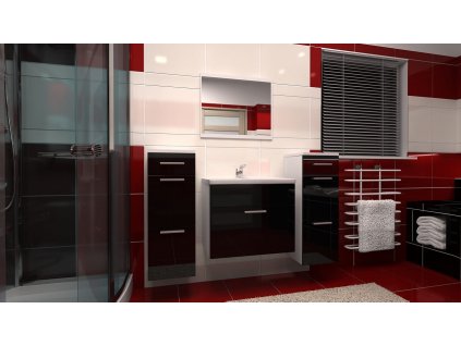 Koupelnová sestava Lora C bílá/černý lesk