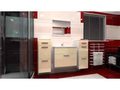 Koupelnová sestava Lora C bílá/žlutý lesk