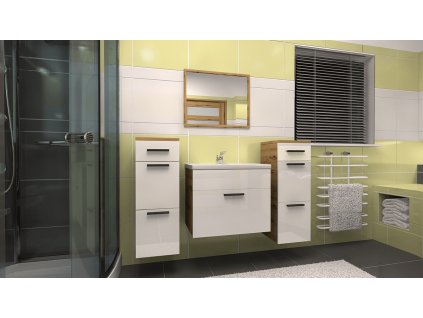 Koupelnová sestava Lora C artisan/bíly lesk