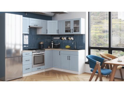 Rohová kuchyňská linka Romana denim MAT