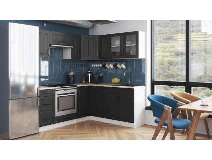 Rohová kuchyňská linka Romana grafit MAT