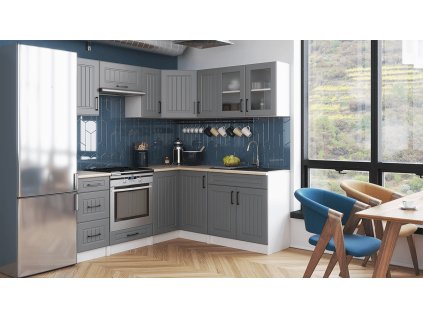 Rohová kuchyňská linka Romana popel MAT