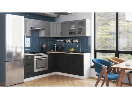 Rohová kuchyňská linka Romana popel/grafit MAT