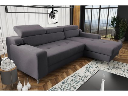 Sedací souprava Darina Premium P tmavě šedá