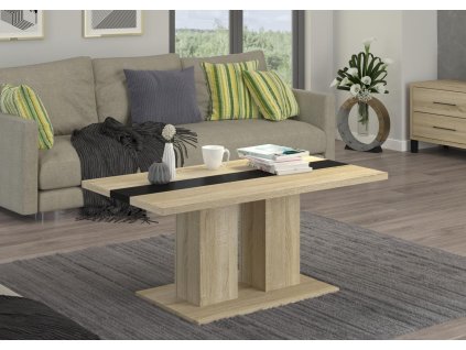 Konferenční stolek Boris sonoma - černý pruh