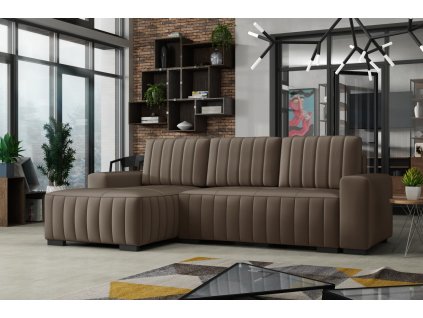 Sedací souprava Hakim L- manila05/hnědá