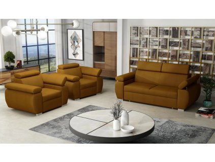 Sedací souprava Bodie 3+1+1 žlutá