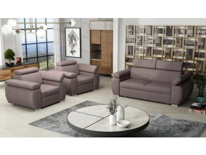 Sedací souprava Bodie 3+1+1 růžová