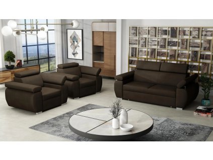 Sedací souprava Bodie 3+1+1 hnědá