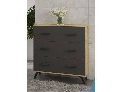 Komoda s šuplíky Roky 8 Grafit
