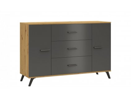 Komoda - šuplíky/dvířka Roky 10 Grafit