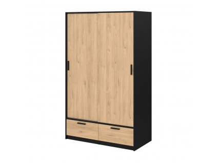 Skříň Lincoln 2D2S černý mat/jackson hickory